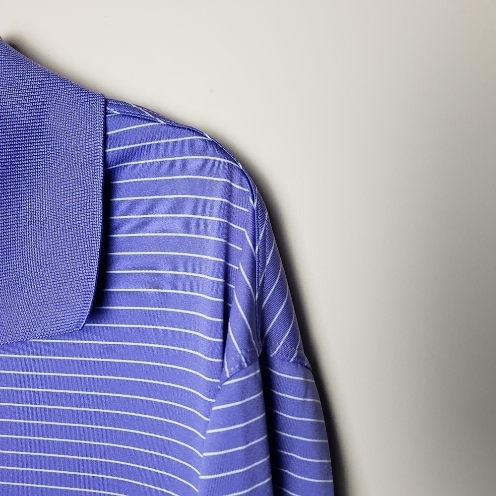 NIKE Purple Striped Polo Dri Fit Men's Shirt - Picture 3 of 8
